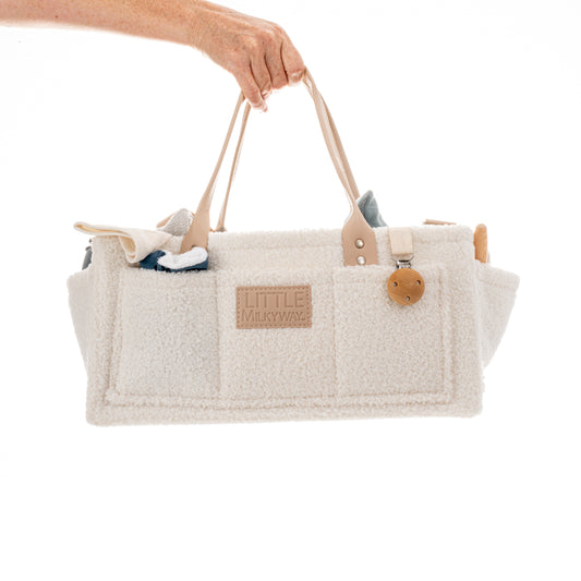 Deluxe Bouclé Nursery Caddy and Hahana Single Electric Breast Pump