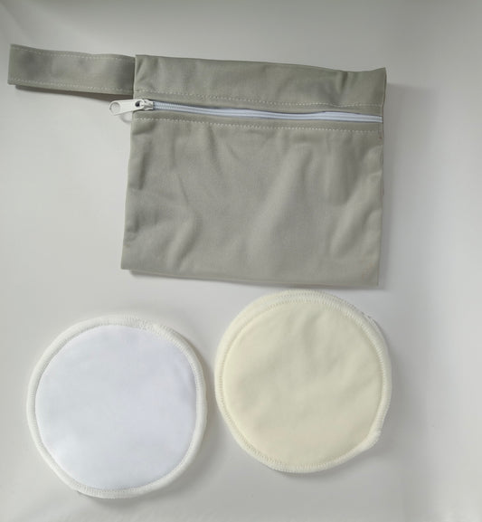 Bamboo Reusable Breast pads with Wet bag